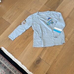 Kids Gray-Blue Space-Themed Long Sleeve Shirt - NWOT